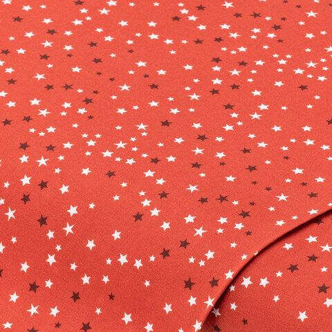 Baumwollstoff-Digitaldruck Sterne "Dana", rot-color