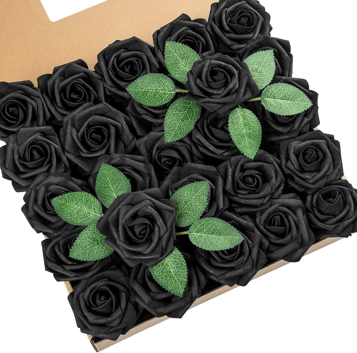 Set van 25 kunstrozen met real touch foam bloemen en stelen voor bruidsboeketten en decoratie