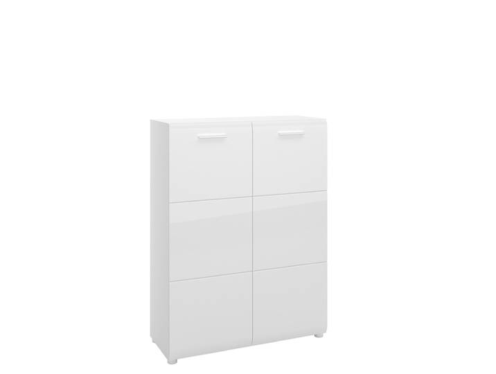 Kommode MERANO 90 x 120 cm Dekor Alpinweiß/Weiß Hochglanz