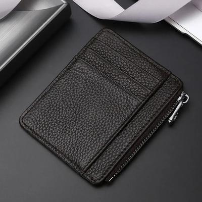 Ultra Thin Genuine Leather Card Case Multi Slot Universal ID Package coffee