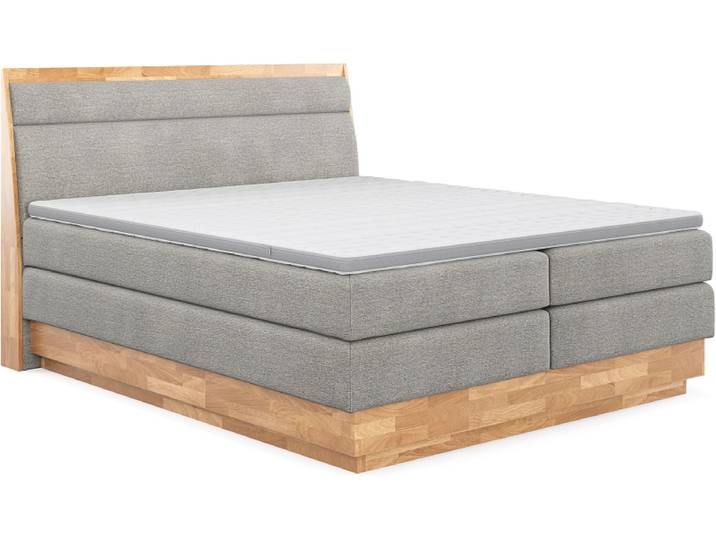 Boxspringbett SWISS HOME STYLE ONYX hellgrau 160x200cm halbfest