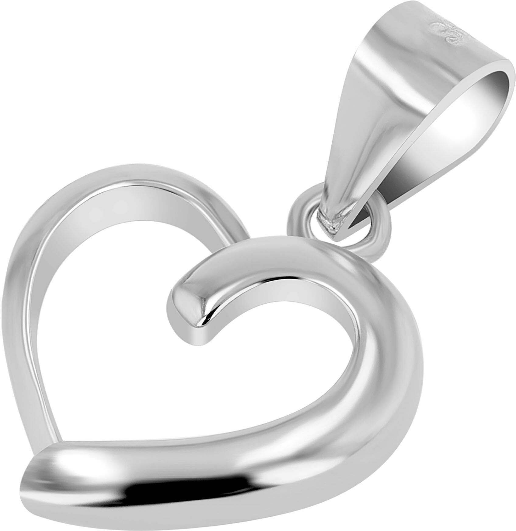 Herzanhänger ADELIA´S "Damen Anhänger ¿ Herz Herzanhänger aus 925 Silber", silber, Schmuckanhänger, Damen, Herzanhänger