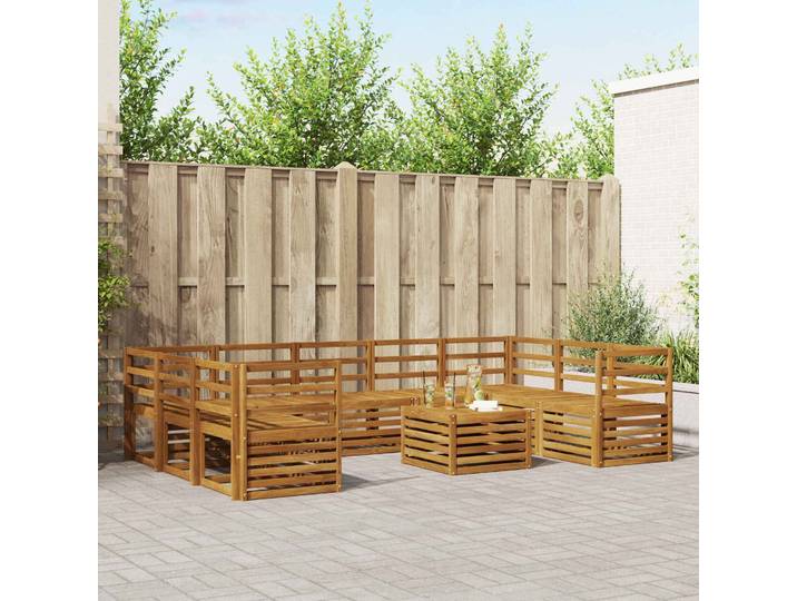 vidaXL Outdoor-Sofagarnitur 10 stk. Natur