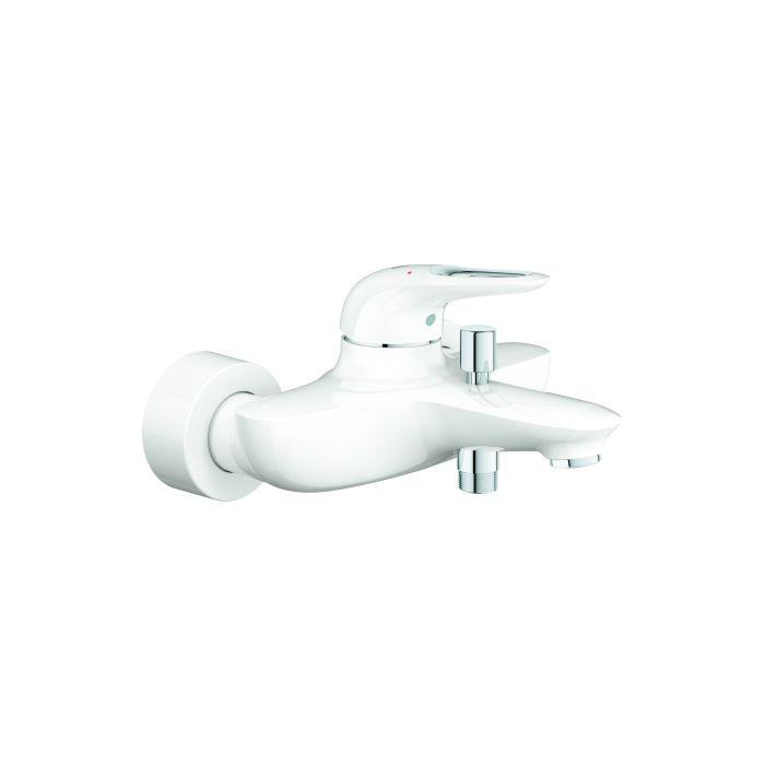 Grohe Eurostyle Wannenarmatur 33591LS3 moon white, Aufputz, offener Metall-Hebelgriff