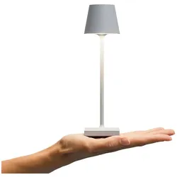 Akku-Tischleuchte Nuindie pocket 210mm nebelgrau rund