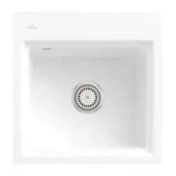 33552FKG Subway Style 50 S Flat Snow White Keramik Excenter Flächenbündige Spüle 50 cm Unterschrank