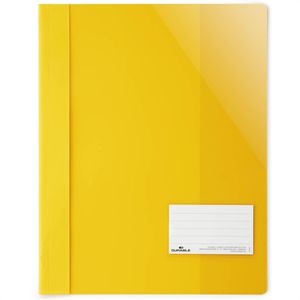 Durable Schnellhefter 2690-04, A4 Überbreite, gelb, aus PVC, Vorderdeckel transparent