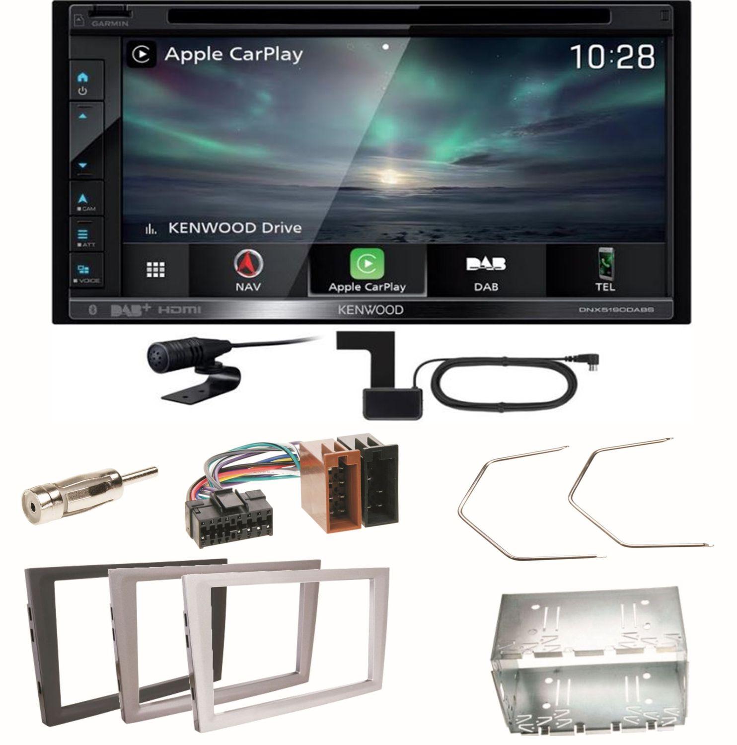 Kenwood DNX-5190DABS Carplay CD Einbauset für Opel Omega B Meriva A Agila Vivaro