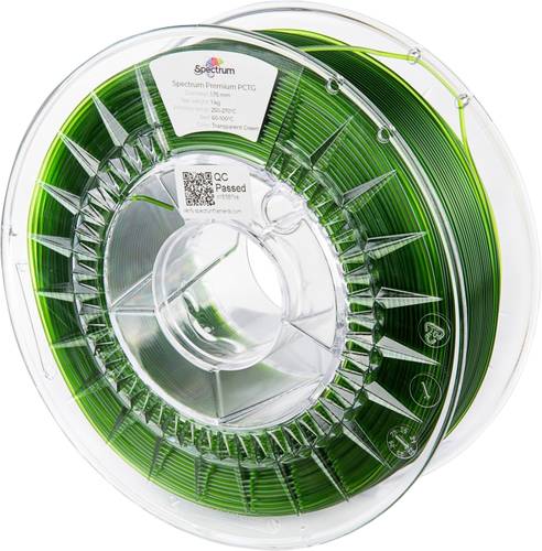 Spectrum Filaments 80735 Premium PCTG Filament PCTG chemisch beständig, geruchsarm 1.75mm 1000g Transparent Green, Grün 1St.