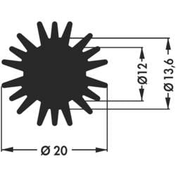 Fischer Elektronik 10021669 SK 585 20 SA LED-Kühlkörper 5.8 K/W (Ø x H) 20 mm x 20 mm