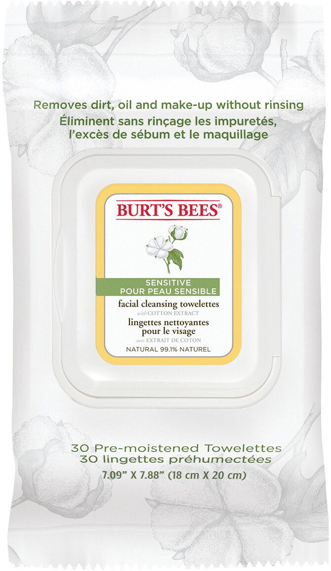 30 Stück Burt´s Bees Sensitive Facial Cleansing Towelettes