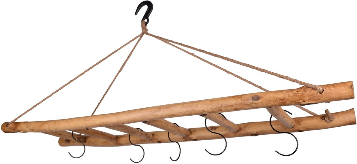 UNUS Ladder decoratie hout hangend vintage 150 cm