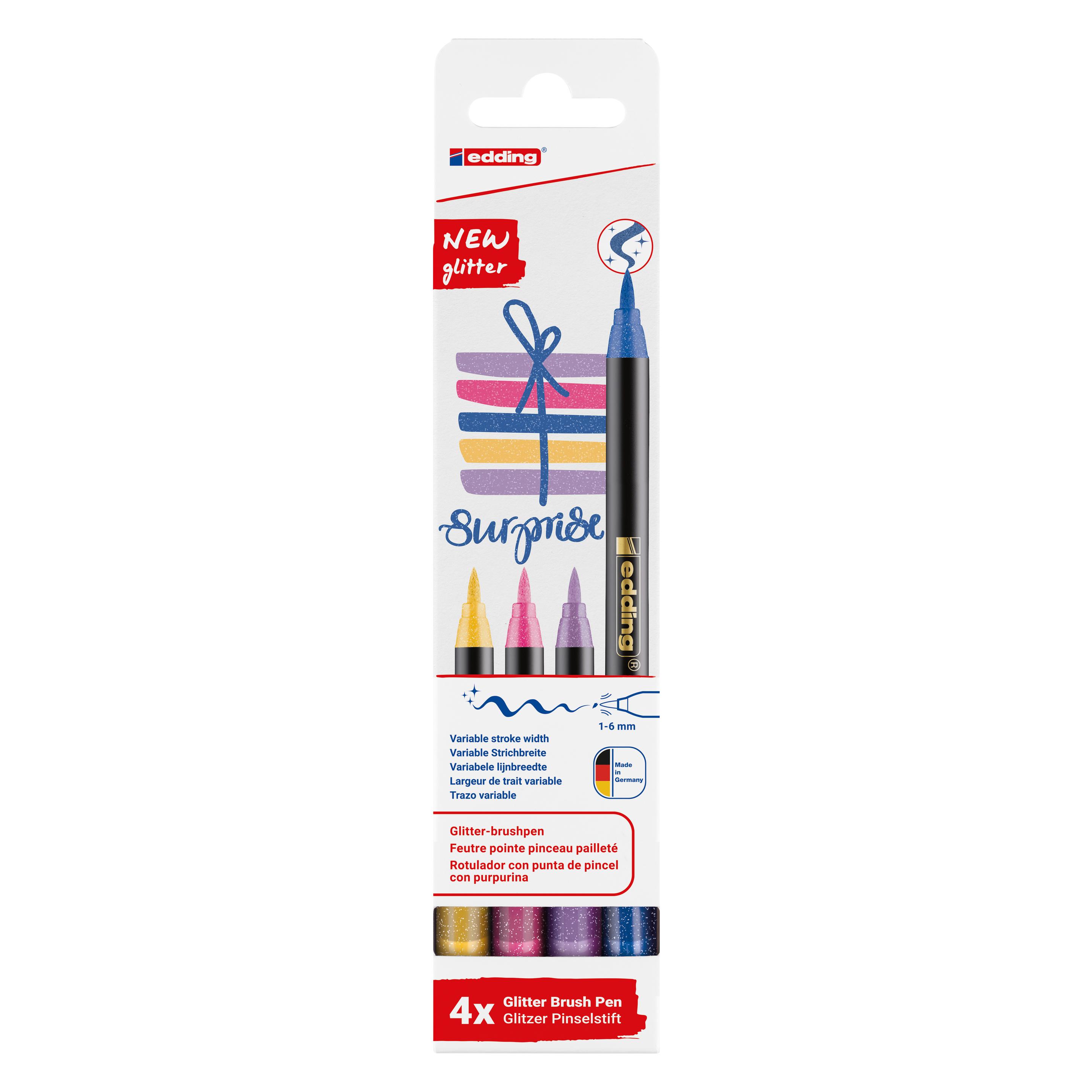 Edding 1340 glitzer Pinselstift 4er-Set sortiert (4x) (1340-4-3)