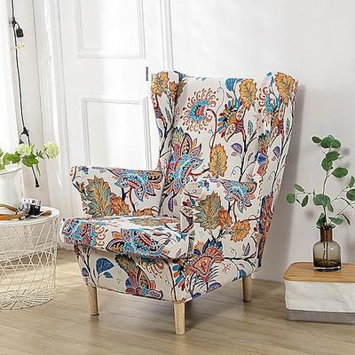 Stretch Ohrensesselbezug Ohrensesselbezüge mit Sitzkissenbezug Spandex Jacquard Ohrensesselbezüge für Ikea Strandmon Chair