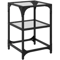 vidaXL Couchtisch mit Glasplatte Transparent 30x30x45 cm Stahl