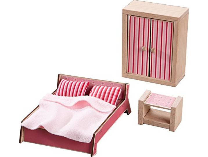 HABA 301988 Little Friends Dollhouse Furniture Master Bedroom Set