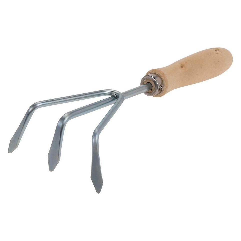 IPAE Progarden 3-prong garden cultivator, galvanized steel, 10.5 x 5 x 28.5 cm (49827294)