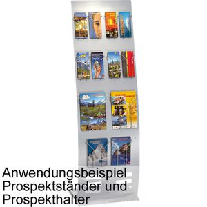 Kerkmann Prospekthalter 6932, Tec-Art, alusilber, Prospektständer, Metall, aufrüstbar, breit