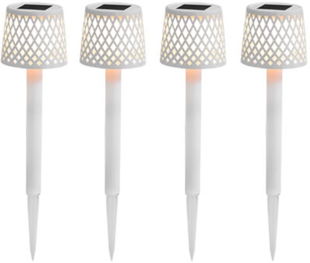 New Garden Baliza Solar Gretita - Pack 4 Uds. Blanco
