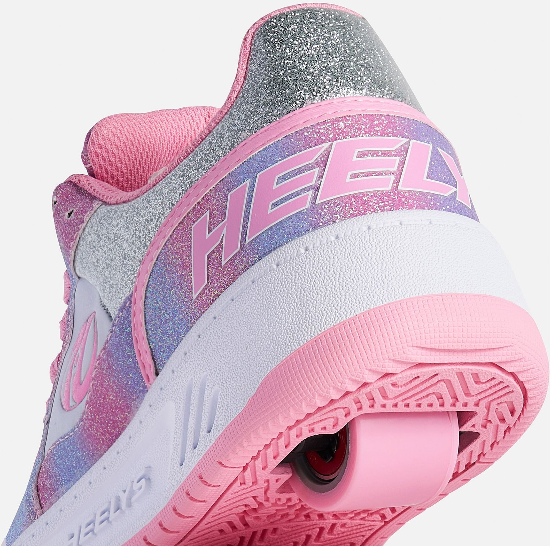 Sneaker HEELYS "REZERVE LOW", Mädchen, Gr. 38, weiß (lt pink, weiß, rainbow), Synthetik, Schuhe Sneaker, mit Rollen