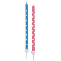 Papstar 12 Geburtstagskerzen 10 cm farbig sortiert mit Halter