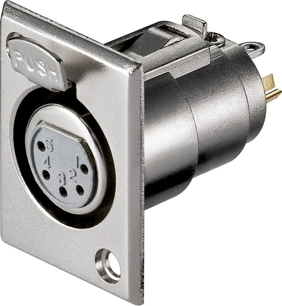 Goobay Microfoonconnector XLR 5-polig met vergrendeling en vergulde contacten, inbouwmodel
