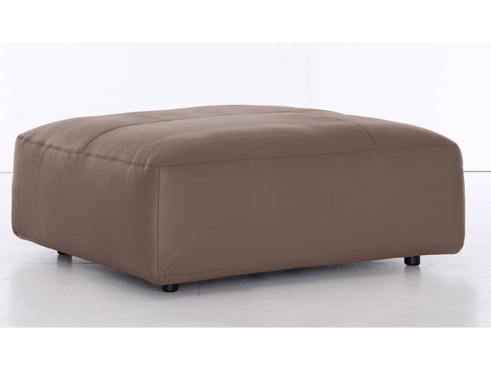 Hocker, Braun, 120x120 cm, Flachgewebe & Leder, Groß, Landhaus, Musterring