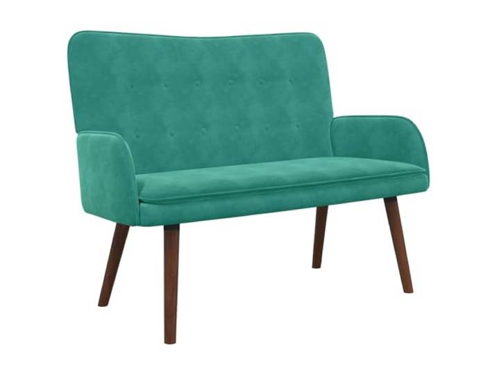 TEKGHUT 2-Sitzer Sofa Türkis 115 x 61 x 87 cm Samt Relax Couch, Metall- und Holzgerüst, weiche Samtpolsterung, breite Armlehnen, einfache Pflege
