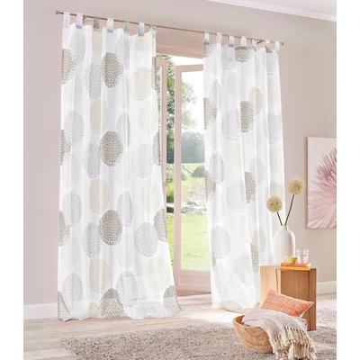 Gardine OTTO HOME "Belem" Gr. 4, grau (stein), B:140cm H:245cm, Polyester, Polyester, Gardinen, Gardine, transparent, Polyester, gewebt