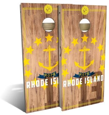 Skip's Garage Rhode Island State Flag 2 Outdoor Cornhole Board Set