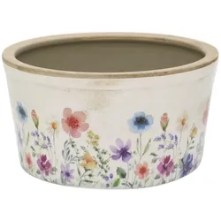 Chic Antique Breiter Keramik-Pflanztopf Fleurville, Ø 16,5 cm, Höhe 9,5 cm