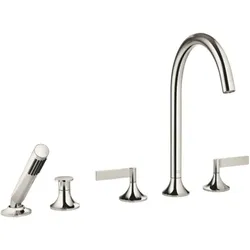 Dornbracht Vaia Wannen-Fünfloch-Armatur 27522819-08 für Wannenrandmontage, mit Umstellung, platin