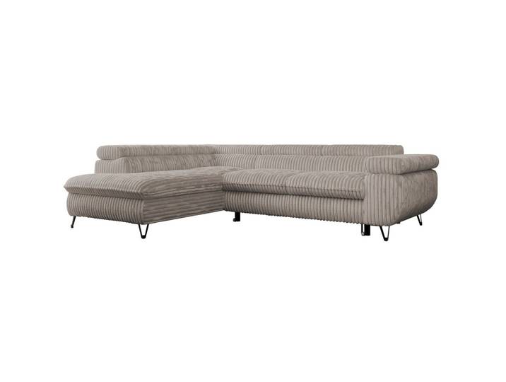 ECKSOFA PEDRO L Hellbraun Cord - Links Seite