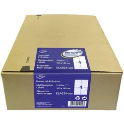 Avery, Etiketten, Avery-Zweckform ELA024-500 Universal-Etiketten 105 x 148 mm Weiss 2000 St. Lase