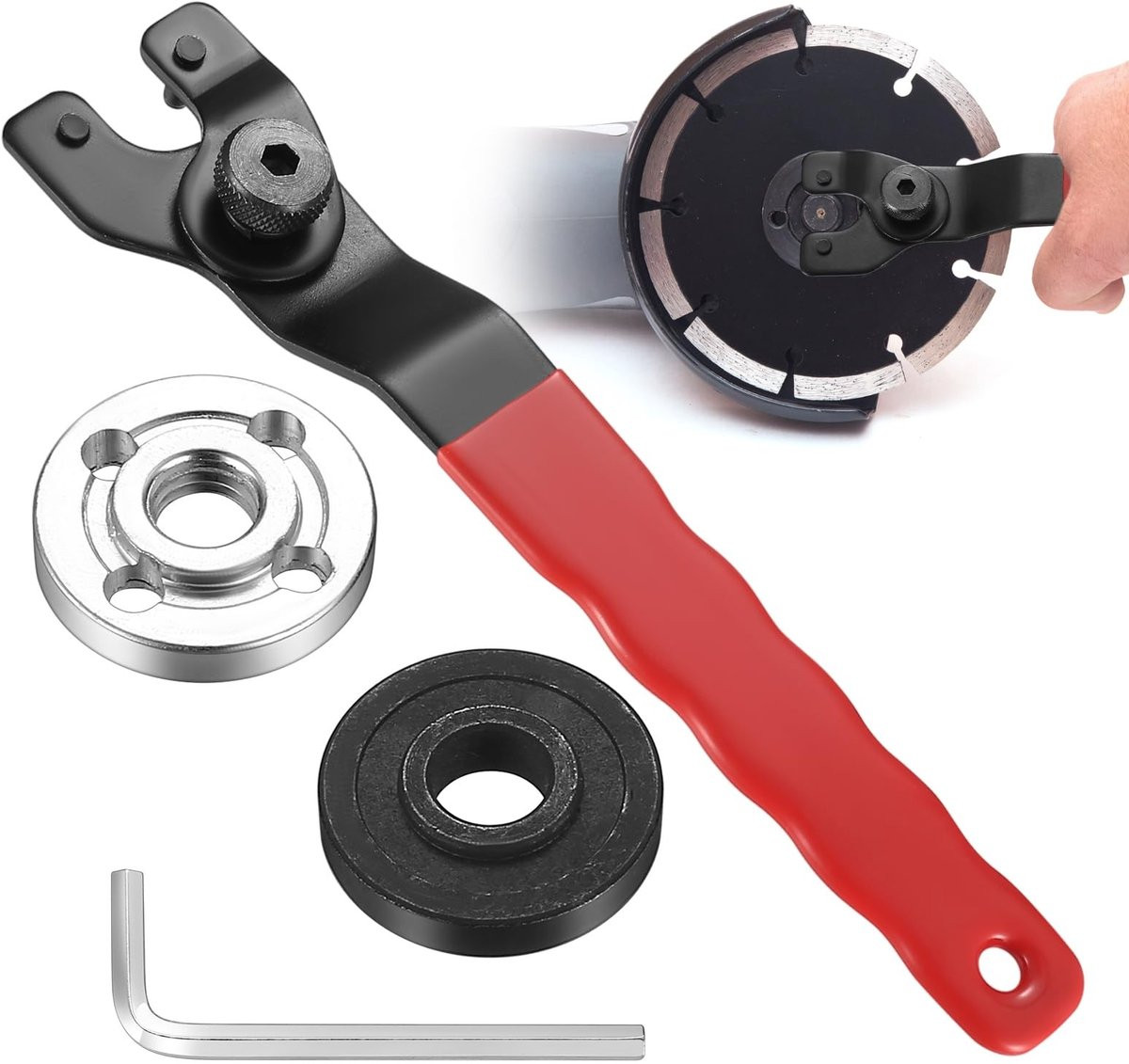 Verstelbare Stiftsleutel voor Haakse Slijper - 8-48 mm Universele Accessoire - Zwart