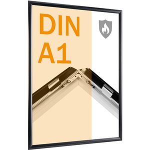 Sprintis Klapprahmen Brandschutz B1, 25 mm Profil, DIN A1, schwarz, Aluminium, Brandschutzklasse B1