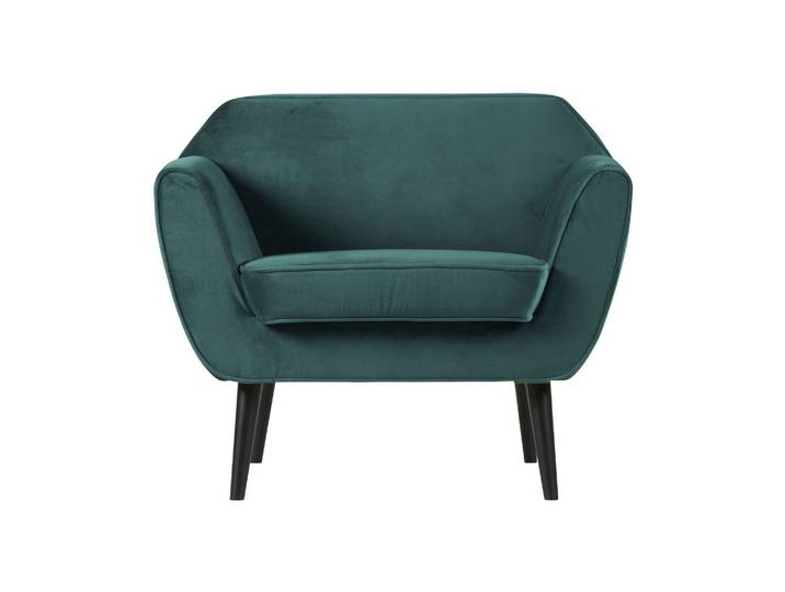 Fauteuil en velours bleu Rocco