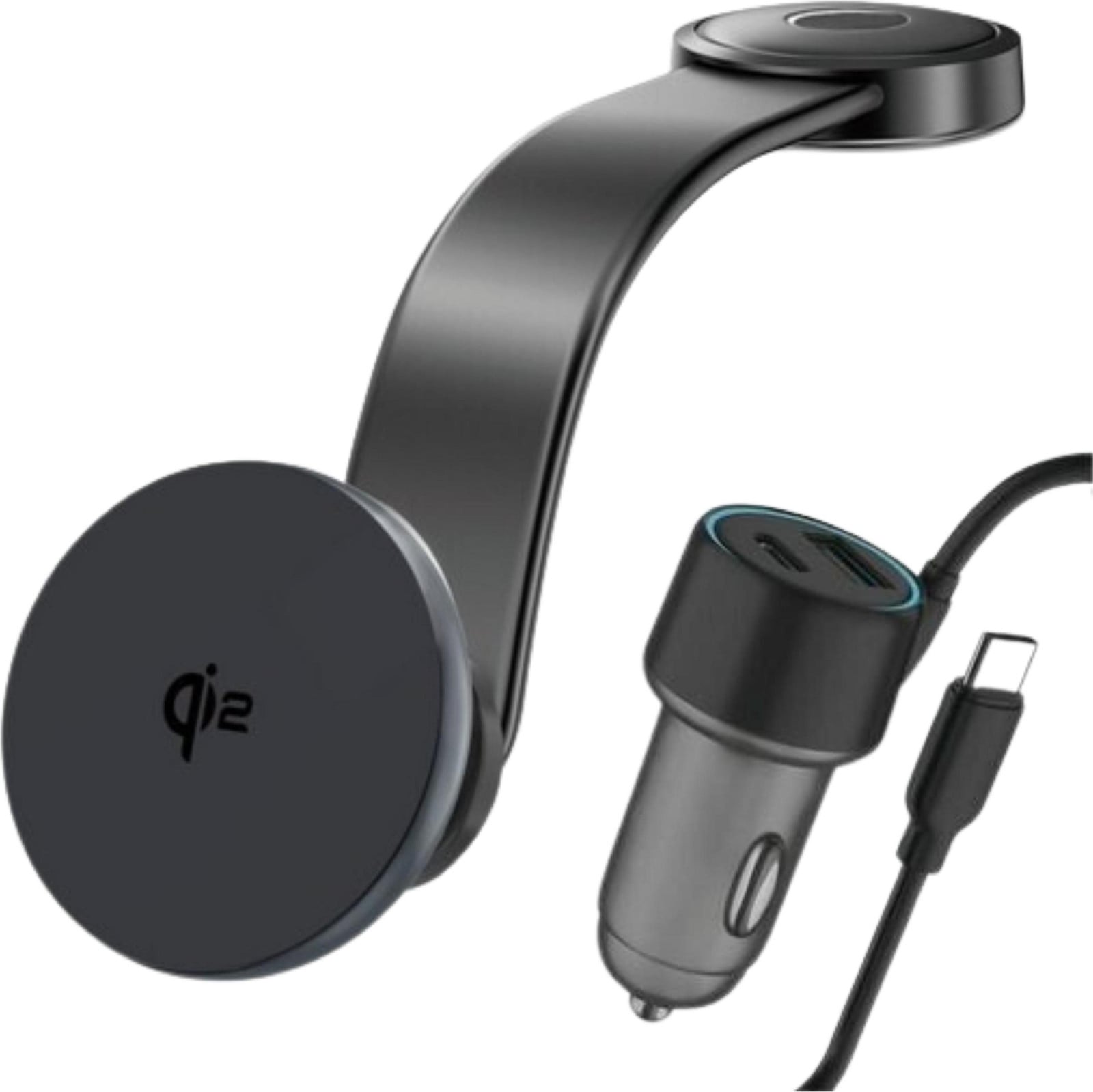 4smarts Qi2 draadloze oplader voor in de auto, grijs