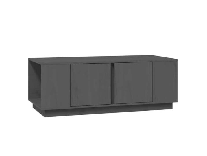 HKLGBVCR Couchtisch aus massivem Kiefernholz, grau, 110 x 50 x 40 cm, mit Aufbewahrung