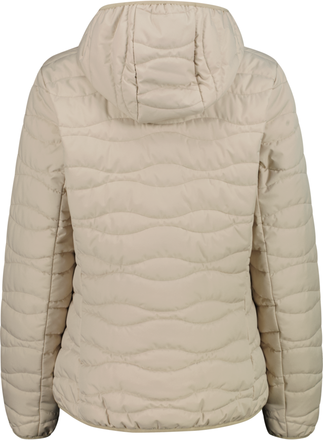 Steppjacke CMP "WOMAN JACKET FIX HOOD", Damen, Gr. 34, beige (kaki), Obermaterial: 100% Polyester. Futter: 100% Polyester. Wattierung: 100% Polyester, Jacken Steppjacke, winddicht, wasserabweisend, atmungsaktiv kaki 34