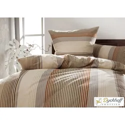 Dyckhoff Weichfrottier Bettwäsche 'Kira' Beige (Farbe: Beige / Größe: 135 x 200 cm + 80 x 80 cm)