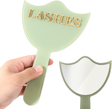 Fusion Finds Professional Handheld Makeup Mirror For Lash Extensions, Acrylic Vanity Mirror With Ergonomic Handle green
