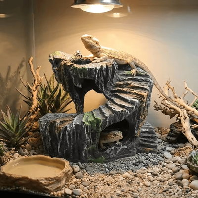 Natural Resin Turtle Basking Platform And Reptile Hiding Cave For Aquariums And Terrariums Natural Resin Turtle Basking Platform And Reptile Hiding Cave For Aquariums And Terrariums