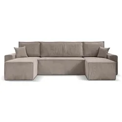 WOHNLANDSCHAFT Hektor U mit Schlaffunktion, 318 cm, cappuccino