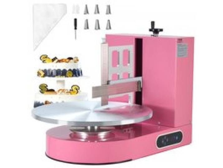 VEVOR einstellbare Tortencremestreichmaschine elektrische Tortendekorationsmaschine zum Verteilen von Kuchencreme, zum Bestreichen und Schmieren von Kuchenglasuren, für 10,16 bis 40,64 cm Kuchen Rosa