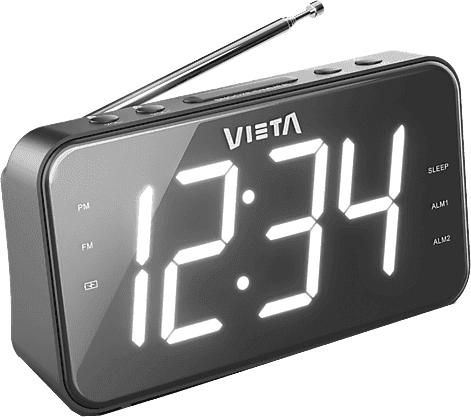 Radio despertador - Vieta VH-AL200BK, 1W, FM, Altavoz Incorporado, Pantalla LED, Negro