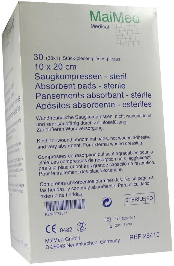 Saugkompressen steril 10x20cm