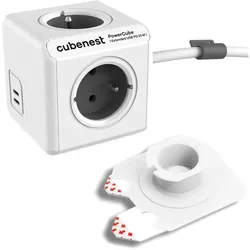 Airversa, Steckdosenleiste, Listwa zasilająca CubeNest PowerCube Extended Usb C+C Pd 35 W 1,5 m szary (PC435GY) (USB-C, 1.50 m)