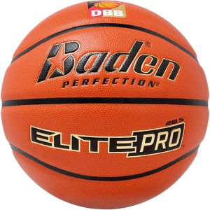 Baden Basketball DBB Elite Pro, indoor, Größe 6, orange/schwarz, 570 Gramm, Spielball