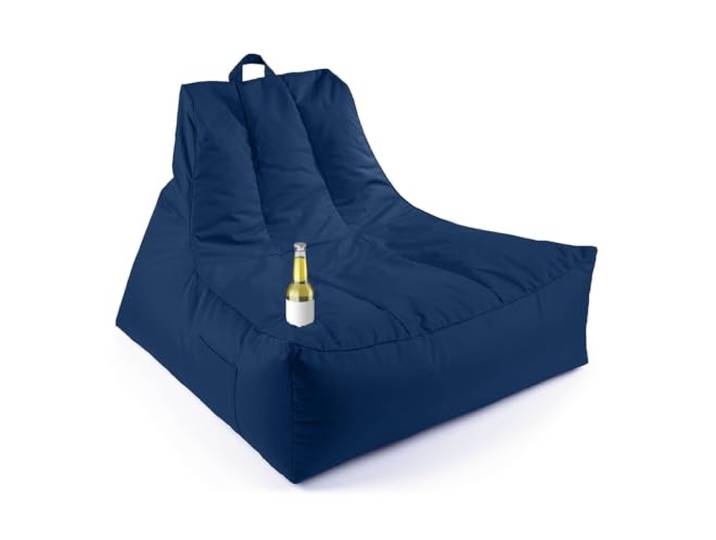 LUMALAND Premium Lounge-Sessel Outdoor Liege Sitzsack & Indoor Sessel in 1 XXL Lounge Gartenmöbel mit Füllung & Getränkehalter – für Wohnzimmer & als Balkonmöbel Gartenlounge Bean Bag wasserfest